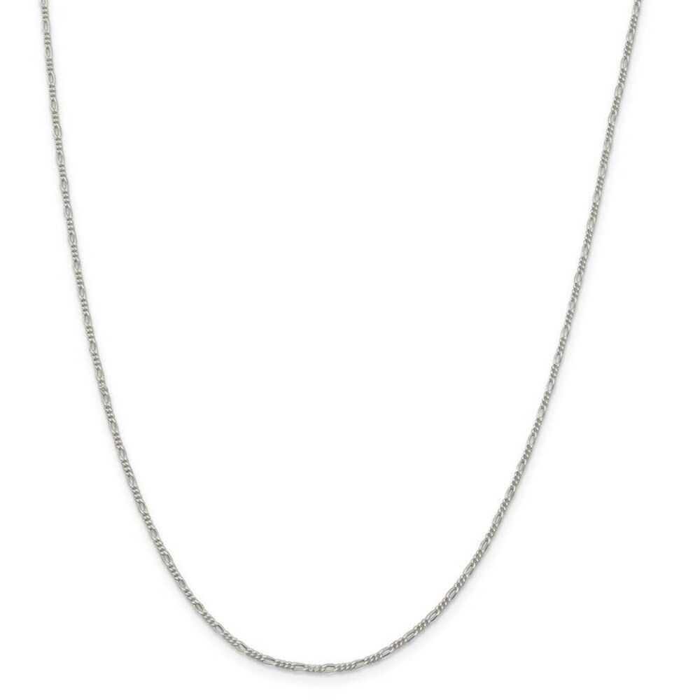 1.5mm Sterling Silver, Solid Figaro Chain Necklace, 24 Inch